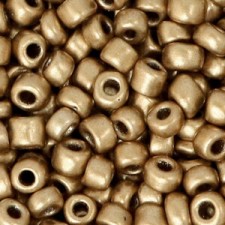 Seed beads 6/0 (4mm) Topaz gold metallic